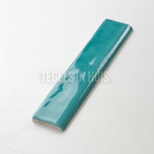 Eindstrip handvorm 5x25 aquamarine blauw groen teal bullnose, Doe-het-zelf en Verbouw, Tegels, Nieuw, 10 m² of meer, Keramiek