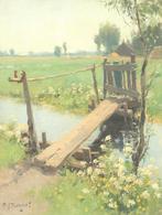 Arie Zwart (1903-1981), ‘Overloopje bij Gouda’, Antiek en Kunst