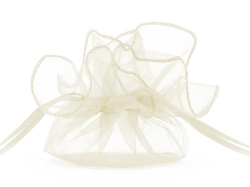 Organza Zakjes Creme 25cm 10st, Hobby en Vrije tijd, Feestartikelen, Nieuw, Verzenden