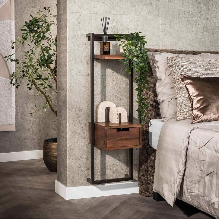 *WOONWINKEL* Wandnachtkastje Met Plank Donker, Huis en Inrichting, Slaapkamer | Nachtkastjes, Nieuw, Verzenden