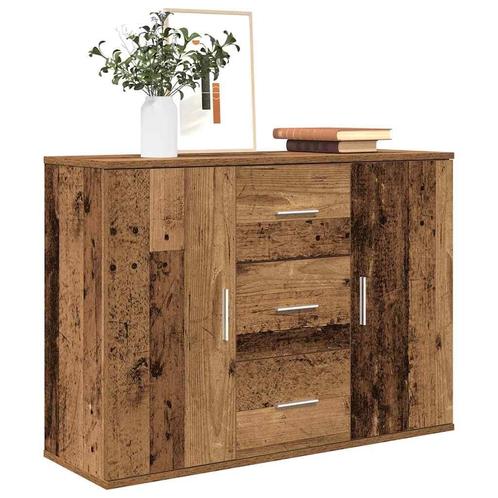 vidaXL Dressoir 90x29,5x65 cm bewerkt hout oud houtkleurig, Huis en Inrichting, Kasten | Dressoirs, 25 tot 50 cm, Nieuw, 50 tot 100 cm