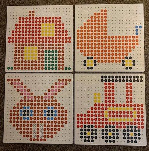 Kralenplank voorbeeld vierkant o.a. een konijn 4 stuks (zo g, Boeken, Schoolboeken, Nieuw, Verzenden