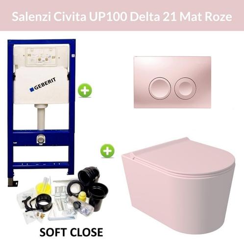 Geberit UP100 Toiletset Wandcloset Salenzi Civita Mat Roze, Doe-het-zelf en Verbouw, Sanitair, Overige typen, Nieuw, Ophalen of Verzenden