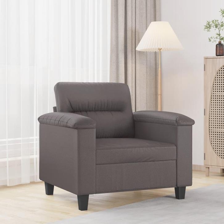 vidaXL Fauteuil 60 cm kunstleer grijs, Huis en Inrichting, Banken | Bankstellen, Nieuw, Minder dan 150 cm, Leer, Eenpersoons, Verzenden