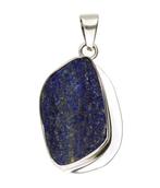 Zilveren Lapis Lazuli edelsteen ruw vrije vorm groot hanger, Verzenden, Nieuw