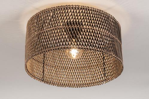 Rietveld Plafondlampen - Zwart, Naturel - Rotan, Huis en Inrichting, Lampen | Plafondlampen, Verzenden