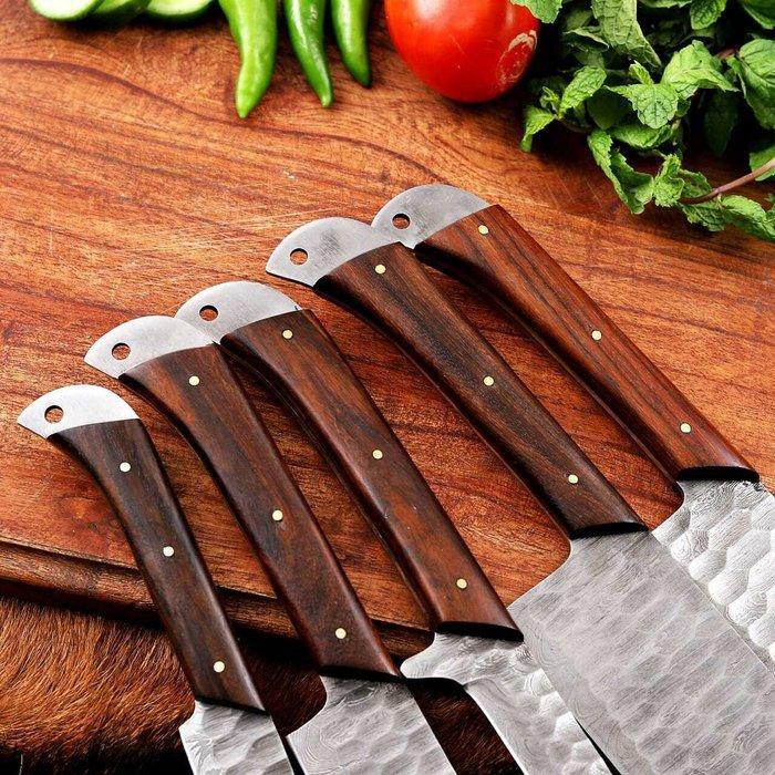 Hadel Rose wood - Keukenmes - Chefs knife - Met leren etui, Antiek en Kunst, Antiek | Keukenbenodigdheden