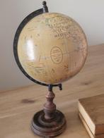 Wereldbol met zonne-uur, breedte- en lengtegraad. -