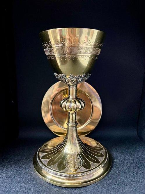 Bourdon Gand - Kelk - Zilver, Vermeil - Kelk en zijn pateen, Antiek en Kunst, Kunst | Niet-Westerse kunst
