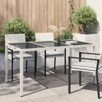 vidaXL Tuinstafel Wit 150 x 90 x 75 cm poly rattan, Verzenden, Nieuw