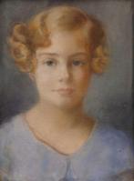 Franse school (XIX) - NO RESERVE - Retrato de niña, Antiek en Kunst