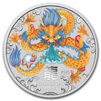 Lunar III - Coloured - Year of the Dragon - 1/2 oz 2024, Postzegels en Munten, Munten | Oceanië, Verzenden, Losse munt, Zilver