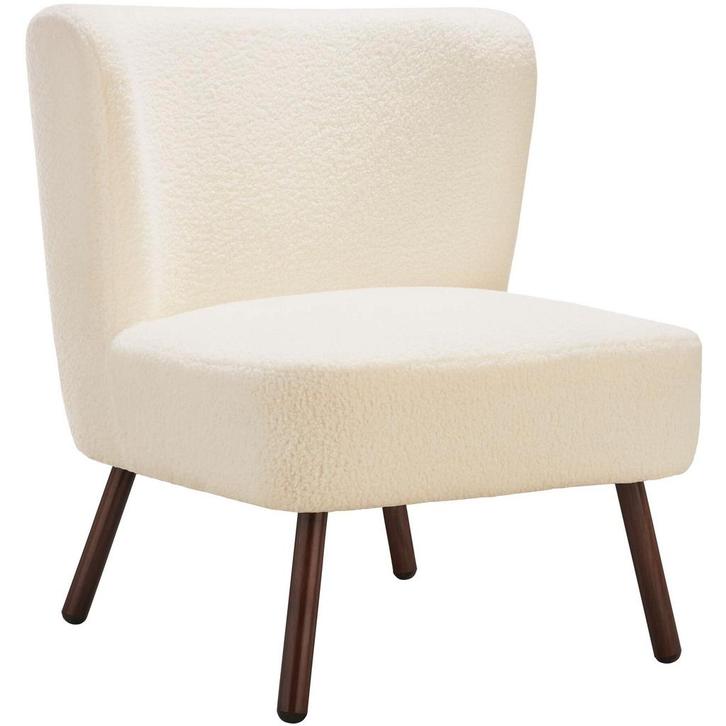 Teddy fauteuil Robina bouclé, gestoffeerd, 120 kg - wit, Huis en Inrichting, Stoelen, Verzenden