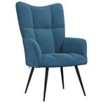 Fluweel Relaxstoel Blauw - retourdeal - Modern Design!, Huis en Inrichting, Stoelen, Ophalen of Verzenden, Nieuw, Blauw