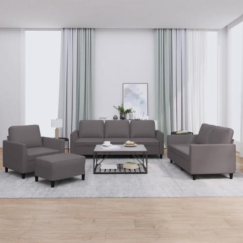 vidaXL 4-delige Loungeset met kussens kunstleer bruin, Huis en Inrichting, Banken | Bankstellen, Nieuw, 200 tot 250 cm, Leer, Vierpersoons of meer