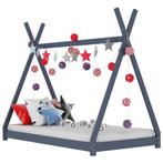 vidaXL Kinderbedframe massief grenenhout grijs 90x200 cm, Kinderen en Baby's, Kinderkamer | Bedden, Verzenden, Nieuw