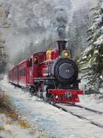 Alexander Nakonechnyi (XX-XXI) - Treno rosso espresso, Antiek en Kunst, Kunst | Schilderijen | Klassiek