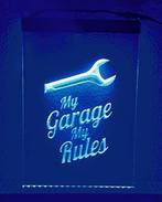 My garage my rules neon bord lamp LED verlichting reclame li, Verzamelen, Verzenden, Nieuw