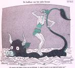 Spotprent over zwemmen in de paperassen van Europa (Lithos), Antiek en Kunst, Kunst | Litho's en Zeefdrukken, Verzenden