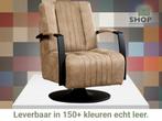 Leren draaifauteuil Galaxy - Kenia Taupe (taupe/bruin) -, Nieuw, Ophalen of Verzenden, 50 tot 75 cm, Industrieel, Modern