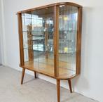 Stijlvolle art-deco vitrine “Pauline” met bloemgravure, 100 tot 150 cm, Zo goed als nieuw, Met plank(en), 25 tot 50 cm