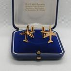 Gelamineerd geel goud (18k). - Manchetknopen - Vlieger., Antiek en Kunst