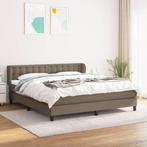 vidaXL Boxspring met matras stof taupe 160x200 cm, Verzenden, 200 cm, Stof, 160 cm