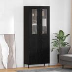 vidaXL Highboard Zwart Eiken 69,5 x 34 x 180 cm Bewerkt hout, Minder dan 50 cm, Verzenden, Nieuw, Minder dan 100 cm