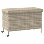 vidaXL Tuinbox met wielen 110x55x73 cm poly rattan, Verzenden, Nieuw