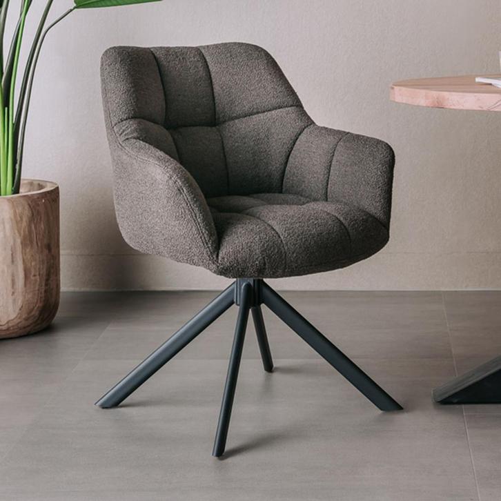 *WOONWINKEL* Tower Living Alba Draaibare Eetkamerstoel Donke, Huis en Inrichting, Stoelen, Bruin, Nieuw, Verzenden