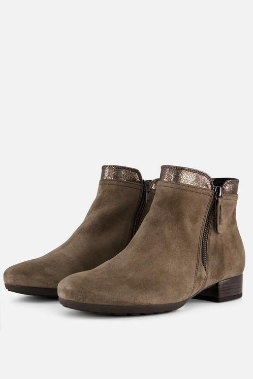 Gabor Enkellaarsjes taupe Leer - Dames - Maat 38, Kleding | Dames, Schoenen, Verzenden