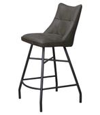 Barstoel Rome | Antraciet | Microvezel | €125,- OP=OP, Ophalen, Met voetsteun, 60 tot 90 cm, Nieuw