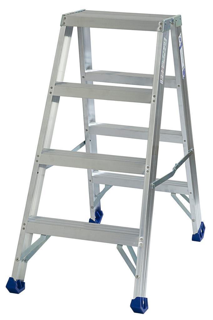 Trap, industrie trap, dubbelzijdig, 2 x 4 treden, met Beugel, Doe-het-zelf en Verbouw, Ladders en Trappen, Trap, Nieuw, Opvouwbaar of Inschuifbaar