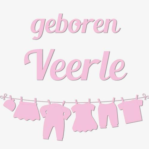 Raamsticker Geboorte meisje waslijn, Kinderen en Baby's, Kraamcadeaus en Geboorteborden, Geboortebord, Nieuw, Verzenden