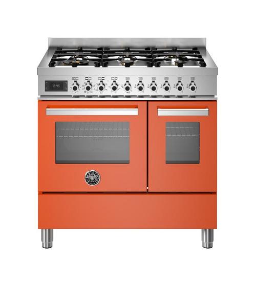 Bertazzoni  Pro96l2eart Fornuis Dual Fuel 90cm Oranje, Witgoed en Apparatuur, Fornuizen, Nieuw, 85 tot 90 cm, Ophalen of Verzenden