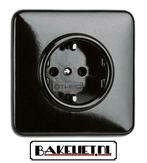 BAKELIET stopcontact zwart inbouw I Bakeliet.nl, Verzenden, Nieuw, Stopcontact