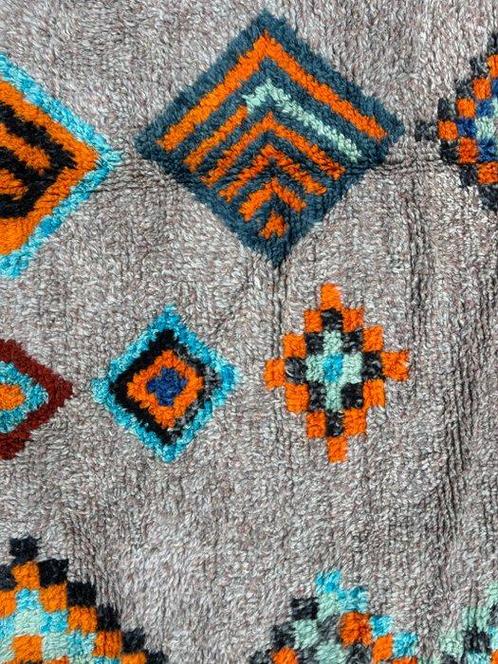 Kleurrijk handgeweven Marokkaans wollen vloerkleed met, Huis en Inrichting, Stoffering | Tapijten en Kleden