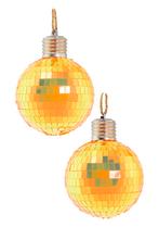 2x Discobal Ø 8 cm LED Iridescent Oranje  Discobol Klein Spi, Ophalen of Verzenden, Nieuw, Feestartikel, Carnaval