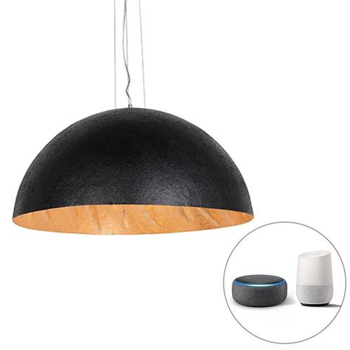 Smart hanglamp zwart met goud 70 cm incl. Wifi A60 - Magna, Huis en Inrichting, Lampen | Hanglampen