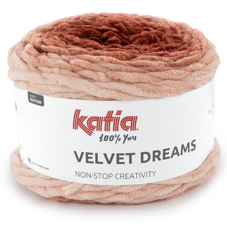 Katia Velvet Dreams - 100 Roestbruin - Chenille Garencake, Hobby en Vrije tijd, Breien en Haken, Ophalen of Verzenden