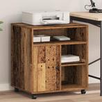 vidaXL Printerstand met opslag Oud hout 60 x 50 x 67 cm, Computers en Software, Printers, Verzenden, Nieuw