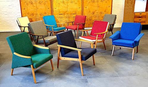 1920-1970 Kleurrijke Vintage Fauteuils, Neerzetten&amp;Genieten, Antiek en Kunst, Antiek | Meubels | Stoelen en Banken