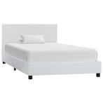 vidaXL Bedframe kunstleer wit 90x200 cm, Overige materialen, 90 cm, Eenpersoons, Verzenden