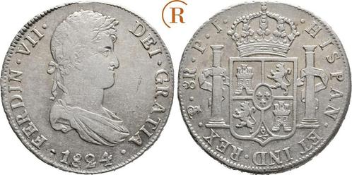 8 Reales Potosi 1824 Pi Bolivien: Ferdinand Vii, 1808-1825:, Postzegels en Munten, Munten | Amerika, Verzenden