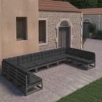 vidaXL 10-delige Loungeset met kussens massief grenenhout, Verzenden, Nieuw, Loungeset
