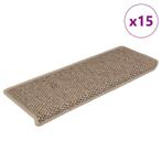 vidaXL Trapmatten zelfklevend 15 st sisal-look 65x21x4 cm, Verzenden, Nieuw
