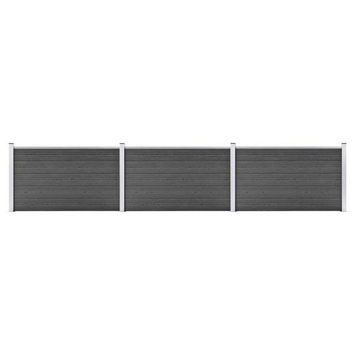 vidaXL Schuttingpanelenset 526x105 cm HKC zwart, Tuin en Terras, Schuttingen, Nieuw, Kunststof, 1 tot 2 meter, Verzenden