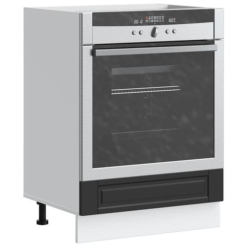 vidaXL Ovenkast Porto bewerkt hout zwart, Huis en Inrichting, Keuken | Keukenelementen, Zwart, Nieuw, Verzenden