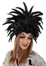 Grote Verentooi Zwart Burlesque Hoofdtooi Carnaval Rio De Ja, Nieuw, Carnaval, Ophalen of Verzenden