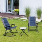 2dekans | Coast 3-delige opvouwbare bistro-set Outdoor, Huis en Inrichting, Stoelen, Ophalen of Verzenden, Zo goed als nieuw, Blauw